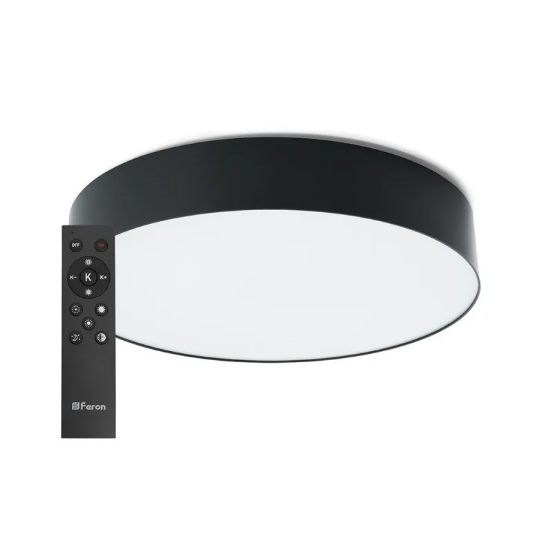 Светильник черный управляемый с пультом 60W, Max. 3600Lum, 3000К-6500K, AL6200 “Simple matte”
